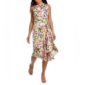 NWT Maggy London Women’s Floral Belted Midi Dress Size 6P